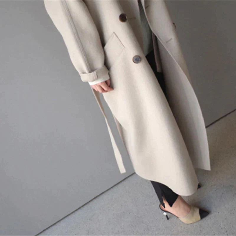 Manteau Femme Oversize à Revers Double Boutonnage - Hiverline