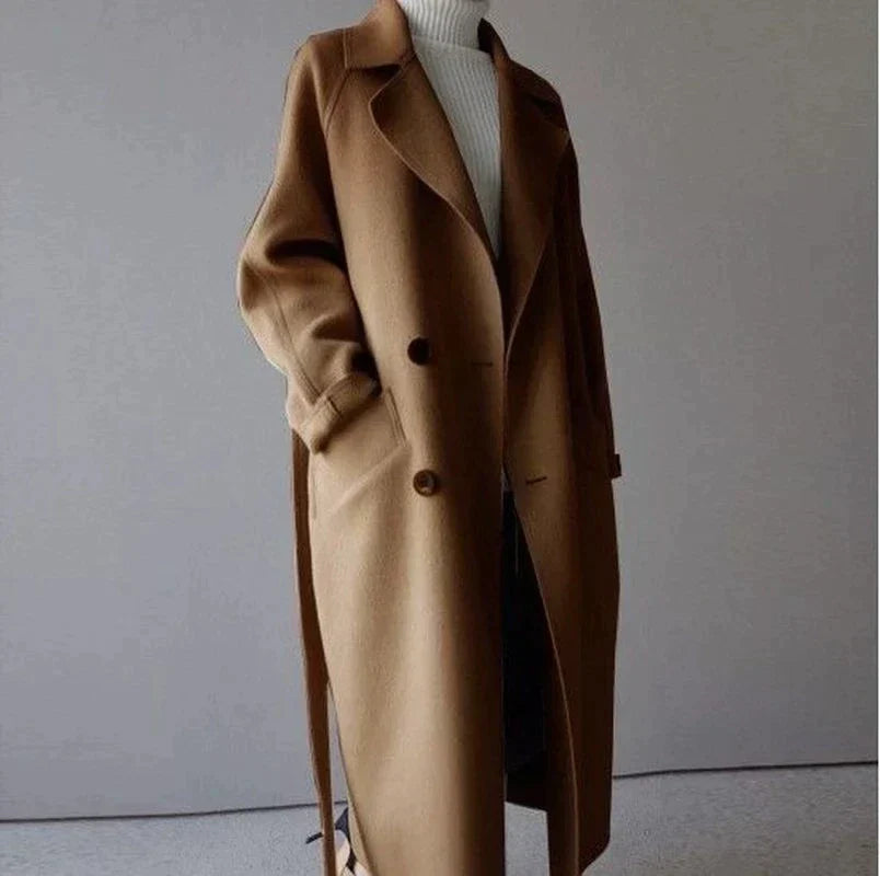 Manteau Femme Oversize à Revers Double Boutonnage - Hiverline