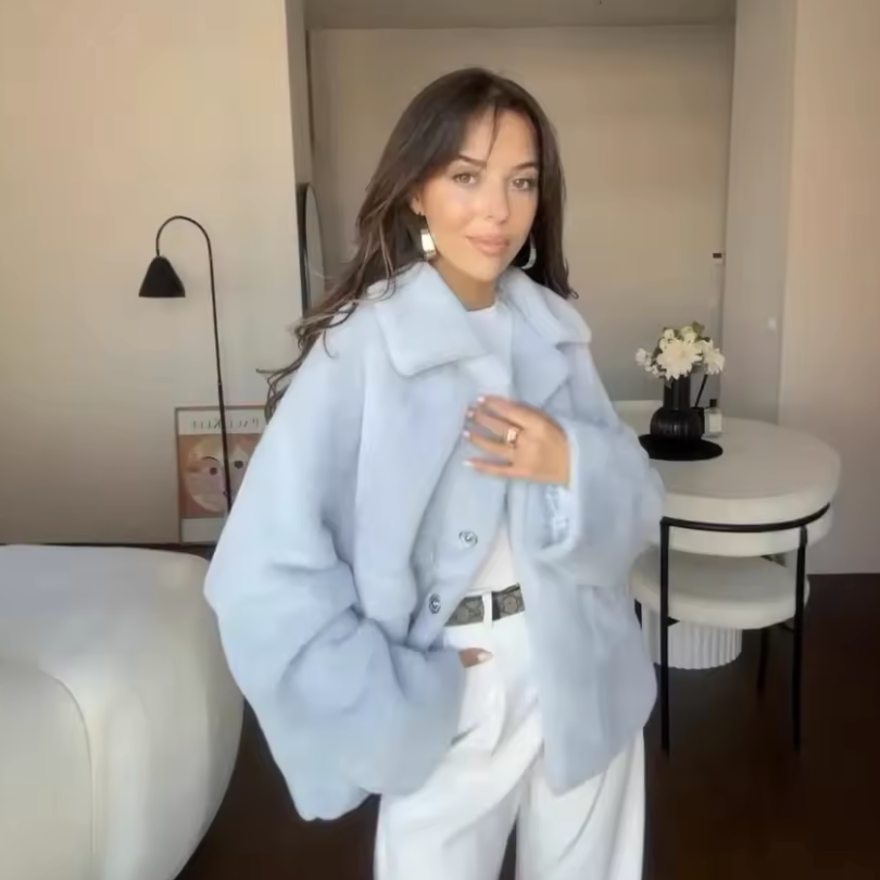 Manteau Femme Oversize en Laine Douce Coupe Cocon Hiver - Hiverline