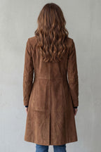 Manteau Long Femme à Col Revers et Fermeture Boutons - Hiverline