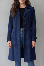 Manteau Long Femme à Col Revers et Fermeture Boutons - Hiverline