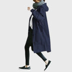 Manteau Long Imperméable à Capuche Femme Coupe Oversize Automne Hiver - Hiverline