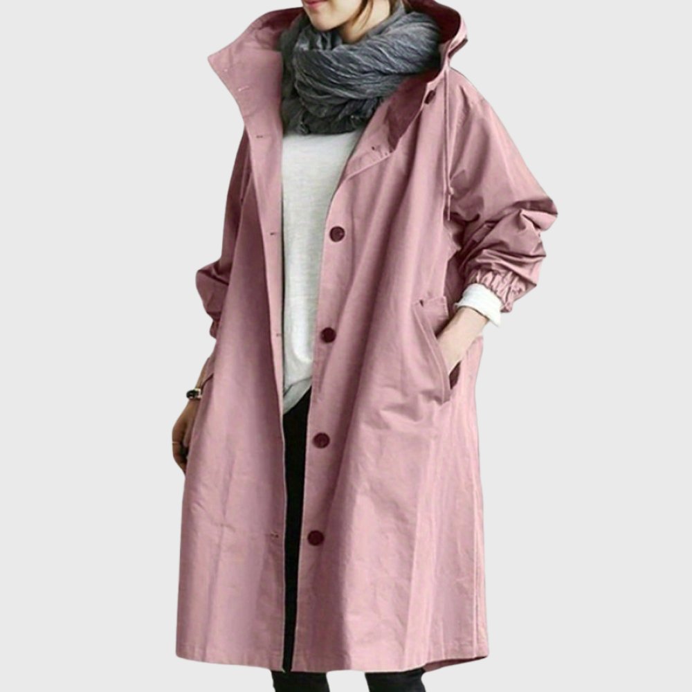 Manteau Long Imperméable à Capuche Femme Coupe Oversize Automne Hiver - Hiverline