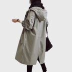 Manteau Long Imperméable à Capuche Femme Coupe Oversize Automne Hiver - Hiverline