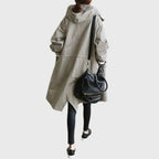 Manteau Long Imperméable à Capuche Femme Coupe Oversize Automne Hiver - Hiverline