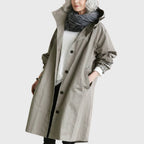 Manteau Long Imperméable à Capuche Femme Coupe Oversize Automne Hiver - Hiverline