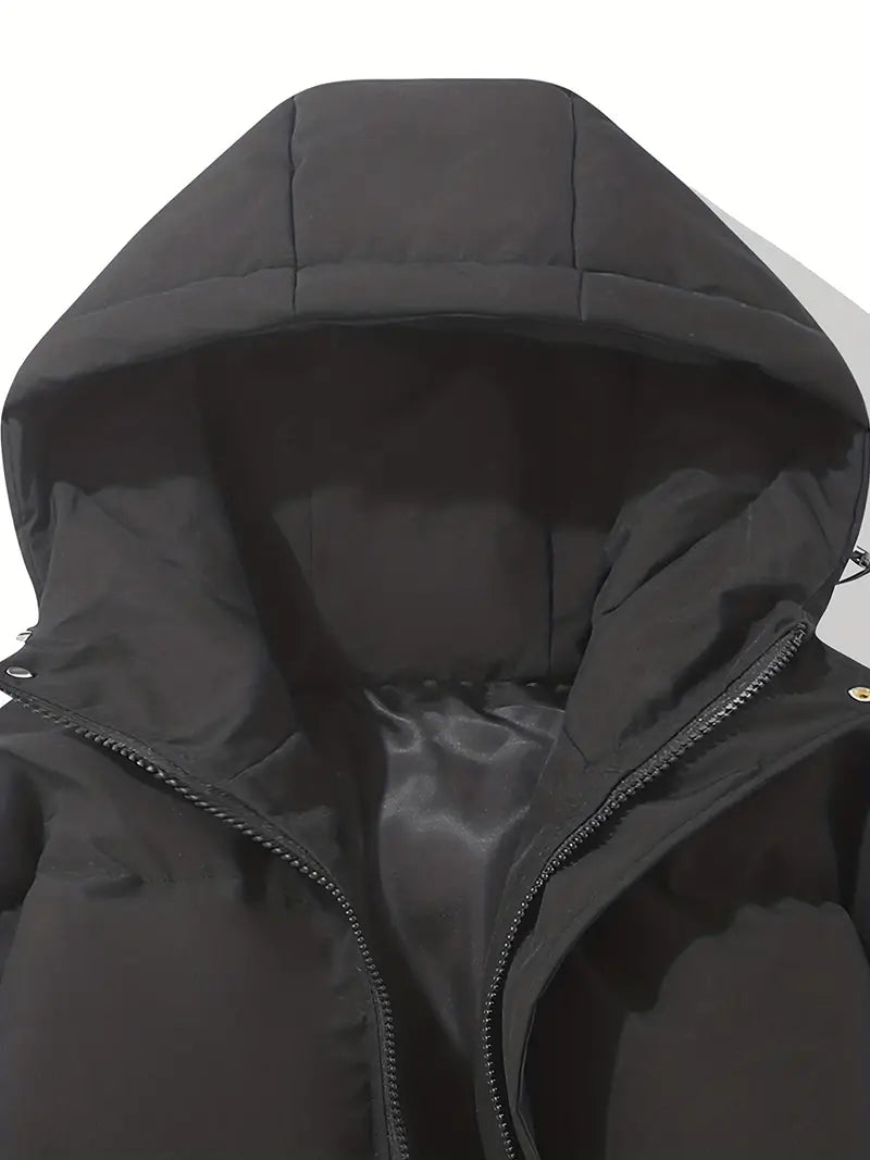 Manteau Matelassé à Capuche Femme Veste d'Hiver Chaude Oversize Zippée - Hiverline