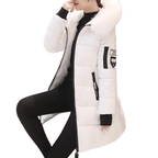 Manteau Puffer Mi-Long Femme Coupe-Vent à Capuche Fourrure Hiver - Hiverline
