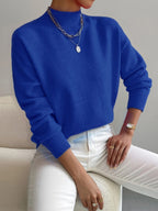 Pull Femme Col Rond Maille Lisse Douce Coupe Épurée Minimaliste Casual Chic Travail Quotidien Week-End Toutes Saisons – Élisette