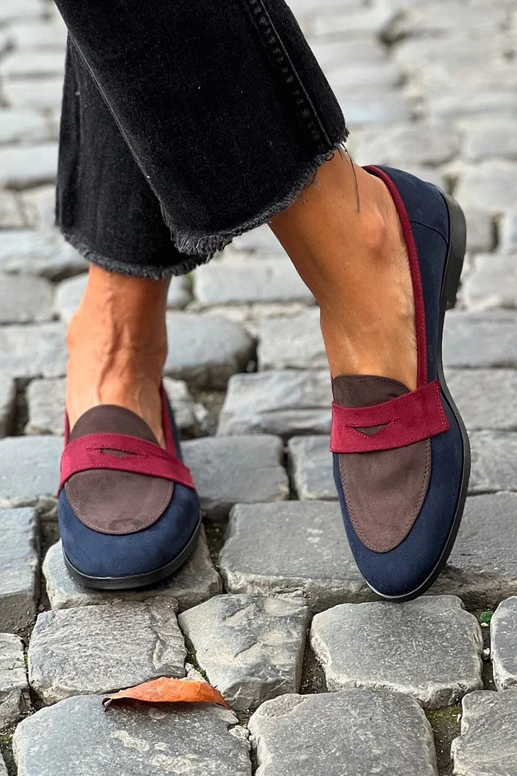 Mocassins Femme Bout Rond Petit Talon Slip-On Confort Bureau Casual - Hiverline