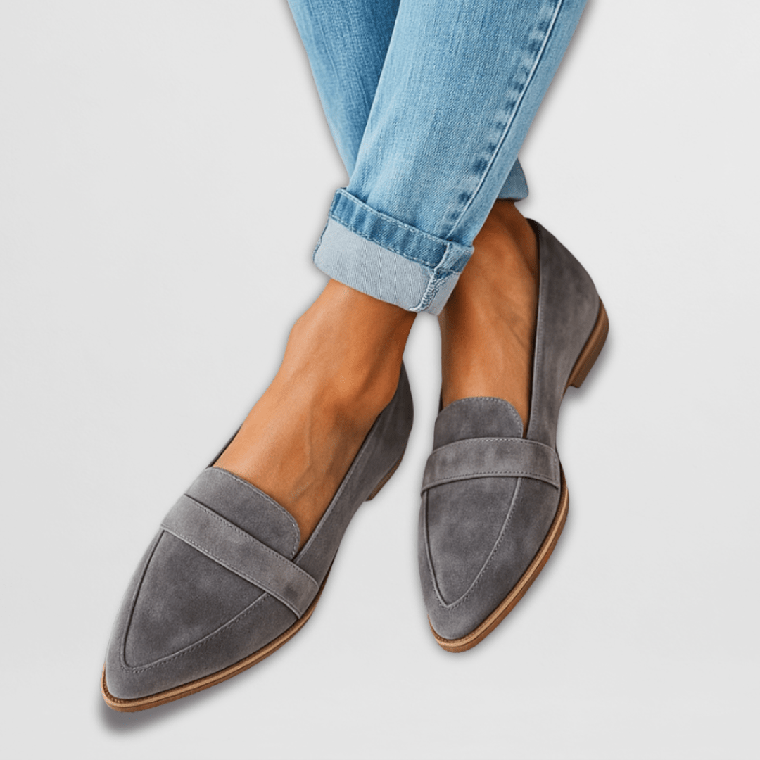Mocassins Femme Slip-On en Suède Bout Pointu Confort Quotidien Bureau Casual - Hiverline