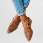 Mocassins Femme Slip-On Pointus Imprimé Léopard Casual Quotidien - Hiverline