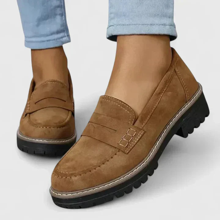 Mocassins Femme Slip-On Semelle Crantée Casual Confort Travail Quotidien - Hiverline