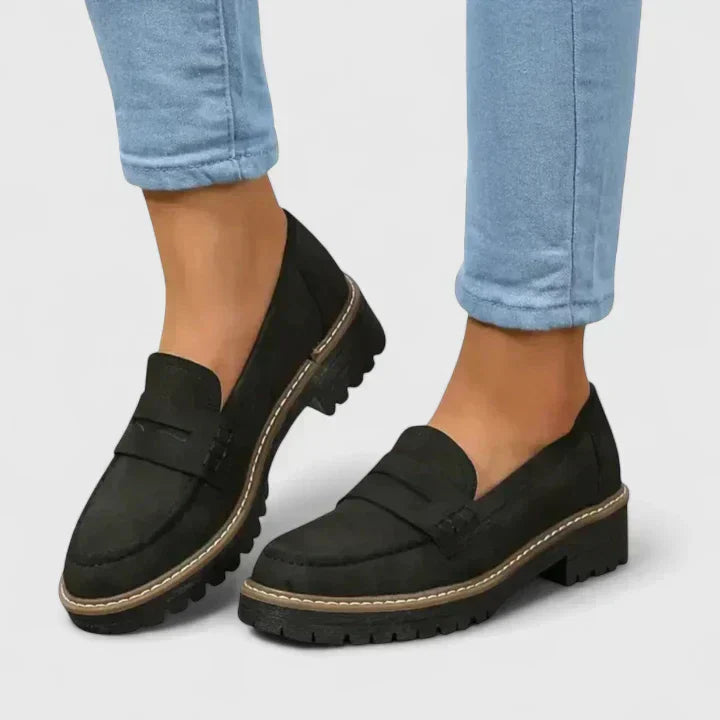 Mocassins Femme Slip-On Semelle Crantée Casual Confort Travail Quotidien - Hiverline