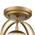Moderne, plafonnier semi-encastré avec boule en verre opale