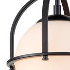 Moderne, plafonnier semi-encastré avec boule en verre opale