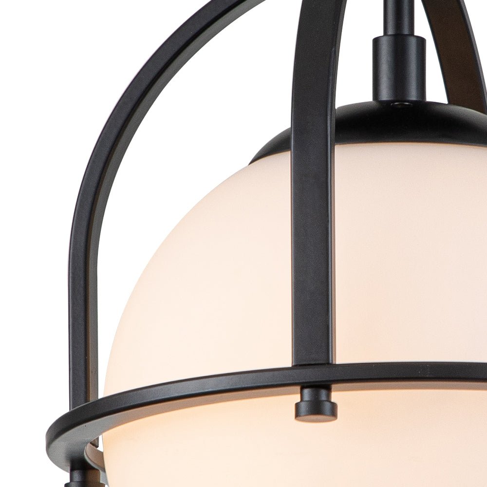 Moderne, plafonnier semi-encastré avec boule en verre opale
