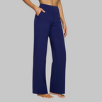 Pantalon de Yoga Femme Taille Haute Jambe Large Poches Athleisure Casual - Hiverline