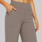 Pantalon de Yoga Femme Taille Haute Jambe Large Poches Athleisure Casual - Hiverline