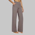 Pantalon de Yoga Femme Taille Haute Jambe Large Poches Athleisure Casual - Hiverline