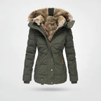 Parka d'Hiver Femme Matelassée Capuche Fourrure Doublure Sherpa Quatre Poches - Hiverline