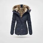Parka d'Hiver Femme Matelassée Capuche Fourrure Doublure Sherpa Quatre Poches - Hiverline