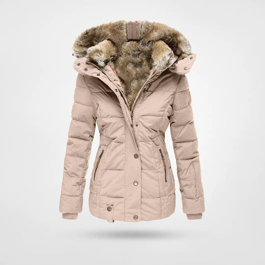 Parka d'Hiver Femme Matelassée Capuche Fourrure Doublure Sherpa Quatre Poches - Hiverline