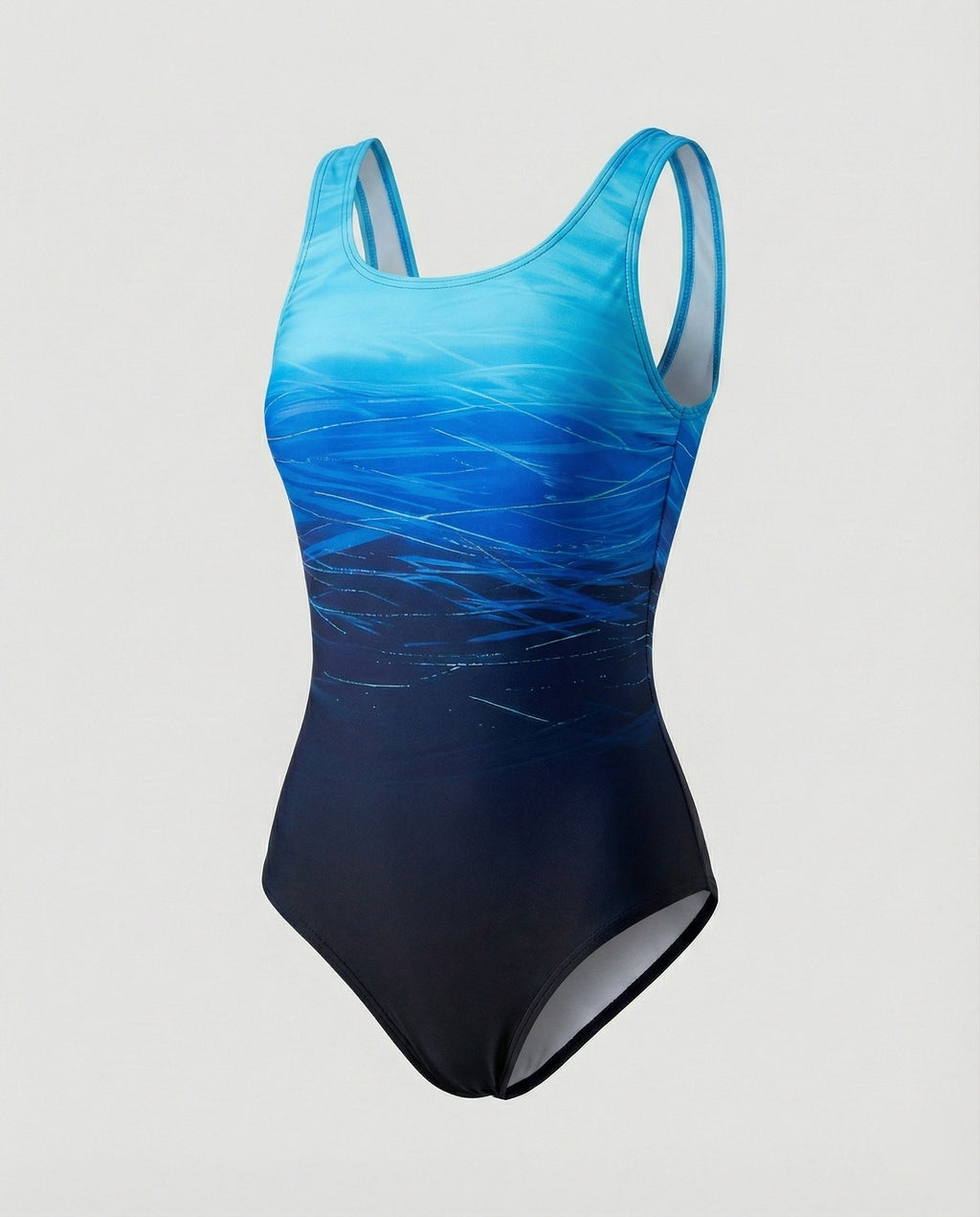 Maillot de Bain Sportif Femme une Pièce à Séchage Rapide, Dos Ouvert, Bretelles Croisées, Col Rond, Plage Athlétique