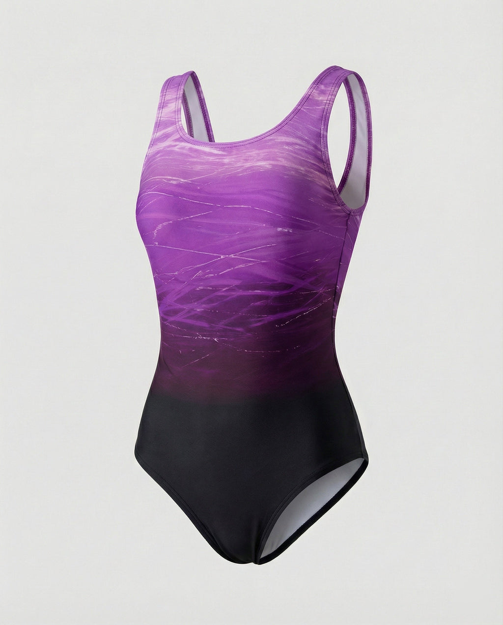 Maillot de Bain Sportif Femme une Pièce à Séchage Rapide, Dos Ouvert, Bretelles Croisées, Col Rond, Plage Athlétique