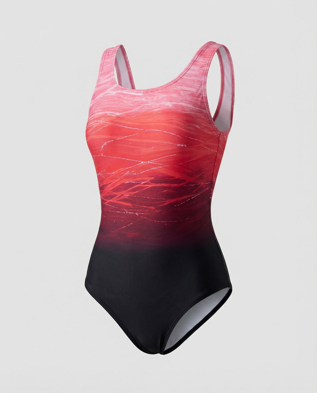 Maillot de Bain Sportif Femme une Pièce à Séchage Rapide, Dos Ouvert, Bretelles Croisées, Col Rond, Plage Athlétique