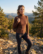 Pull Col Roulé Femme Côtelé Léger Casual Printemps Randonnée Outdoor - Hiverline