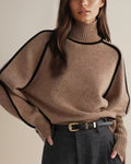 Pull Col Roulé Femme Manches Lanternes Oversized Tricot Casual Automne Hiver - Hiverline