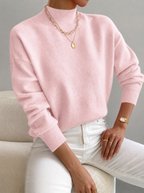 Pull Col Roulé Femme Tricoté Oversize Manches Longues Casual Hiver - Hiverline