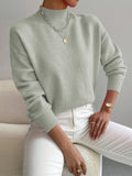 Pull Col Roulé Femme Tricoté Oversize Manches Longues Casual Hiver - Hiverline