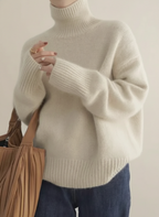 Pull Col Roulé Oversize Femme Tricot Doux Chaud Casual Hiver - Hiverline