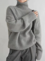 Pull Col Roulé Oversize Femme Tricot Doux Chaud Casual Hiver - Hiverline