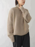 Pull Col Roulé Oversize Femme Tricot Doux Chaud Casual Hiver - Hiverline