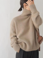 Pull Col Roulé Oversize Femme Tricot Doux Chaud Casual Hiver - Hiverline