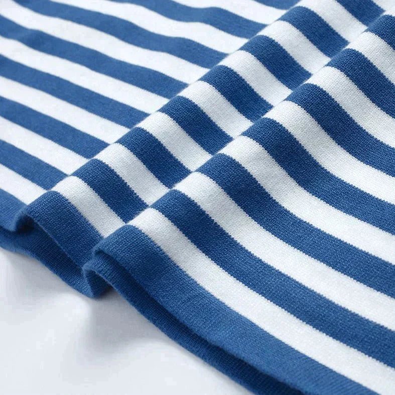 Pull Femme à Rayures Nautiques Col Rond Manches Longues Coupe Décontractée - Hiverline