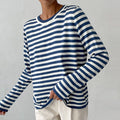 Pull Femme à Rayures Nautiques Col Rond Manches Longues Coupe Décontractée - Hiverline