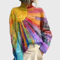 Pull Femme Col Roulé à Imprimé Graphique Multicolore - Hiverline