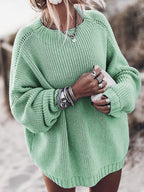 Pull Femme Oversize Grosse Maille Pullover Décontracté Casual Hiver - Hiverline