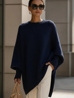 Pull Femme Oversize Manches Chauve-Souris Col Rond Tricot - Hiverline