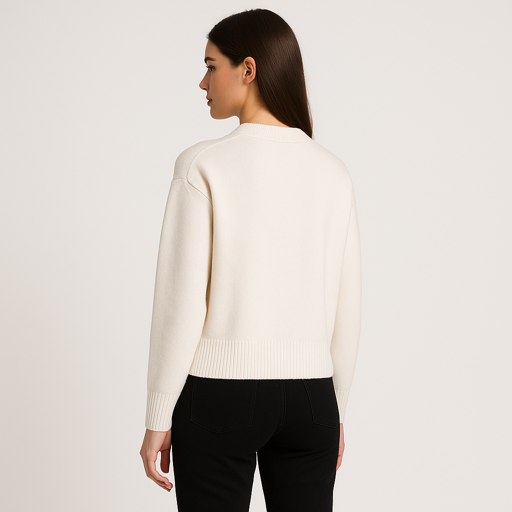 Pull Femme Oversized Logo Cœur Tricot Encolure Ronde Streetwear Casual - Hiverline
