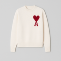 Pull Femme Oversized Logo Cœur Tricot Encolure Ronde Streetwear Casual - Hiverline