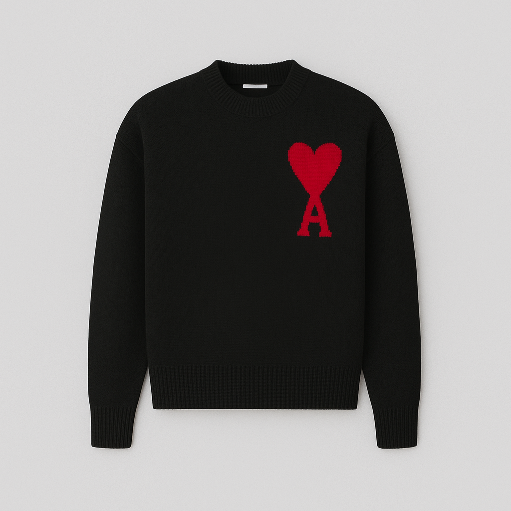 Pull Femme Oversized Logo Cœur Tricot Encolure Ronde Streetwear Casual - Hiverline