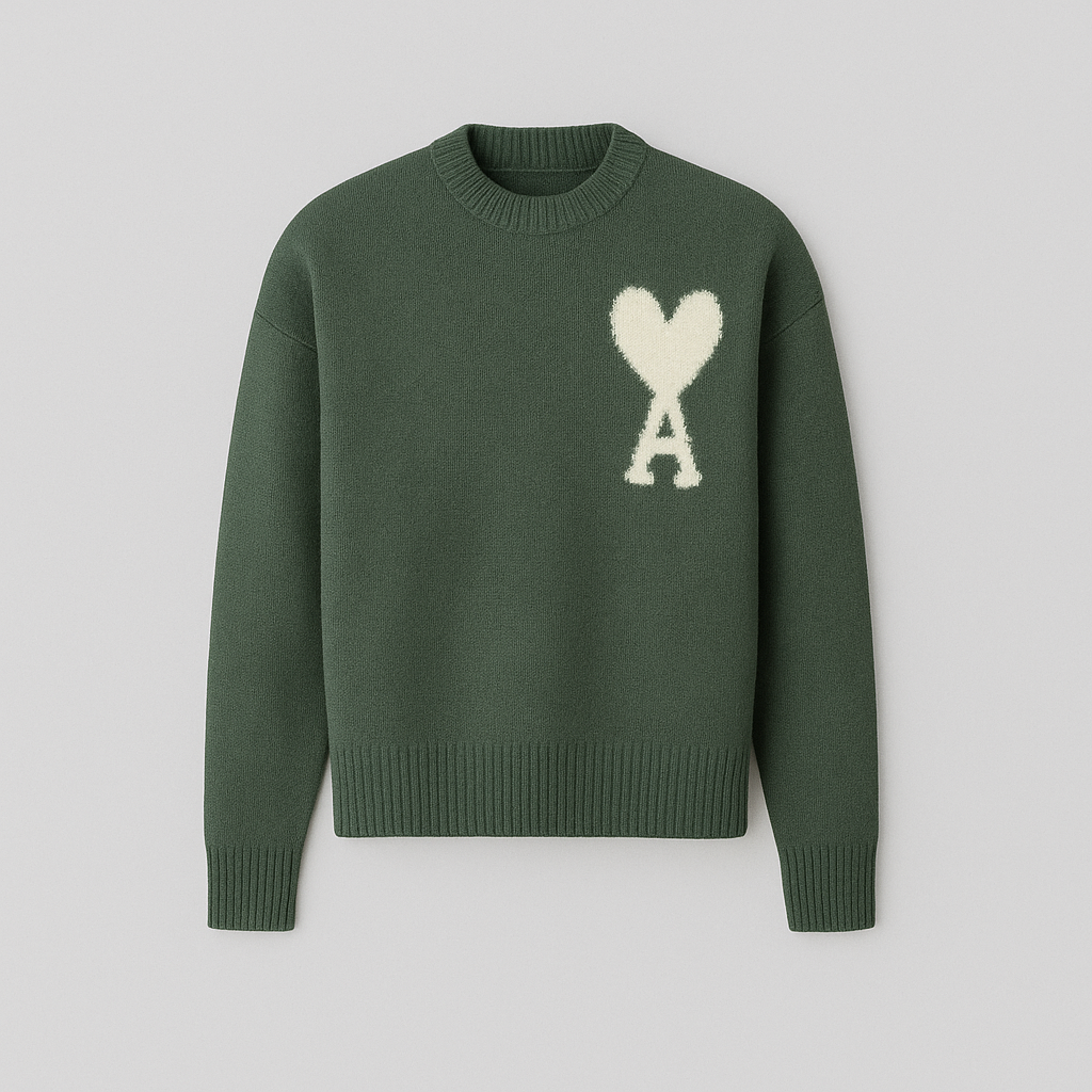 Pull Femme Oversized Logo Cœur Tricot Encolure Ronde Streetwear Casual - Hiverline