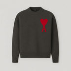 Pull Femme Oversized Logo Cœur Tricot Encolure Ronde Streetwear Casual - Hiverline