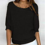 Pull Femme Tricot Manches Chauve-Souris Col V Décontracté Casual - Hiverline