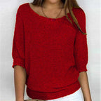 Pull Femme Tricot Manches Chauve-Souris Col V Décontracté Casual - Hiverline
